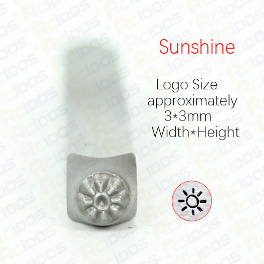 Etincelle/soleil 3mm métal bijoux timbres, Bracelet à bricoler soi-même/bijoux symboles acier timbre: Sunshine