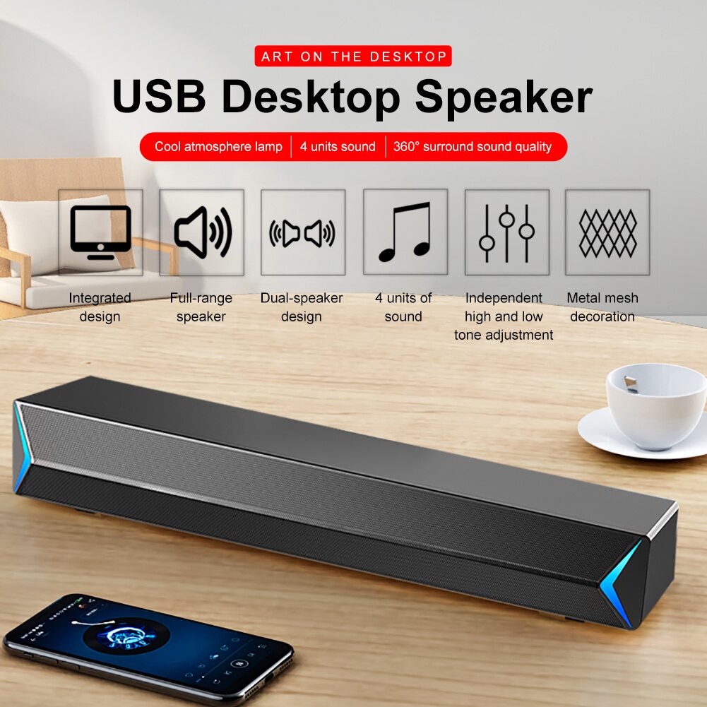 Amplifier Loudspeaker D6 Audio Computer Speaker Desktop Notebook Multimedia Mobile Phone Subwoofer Wired USB Speaker