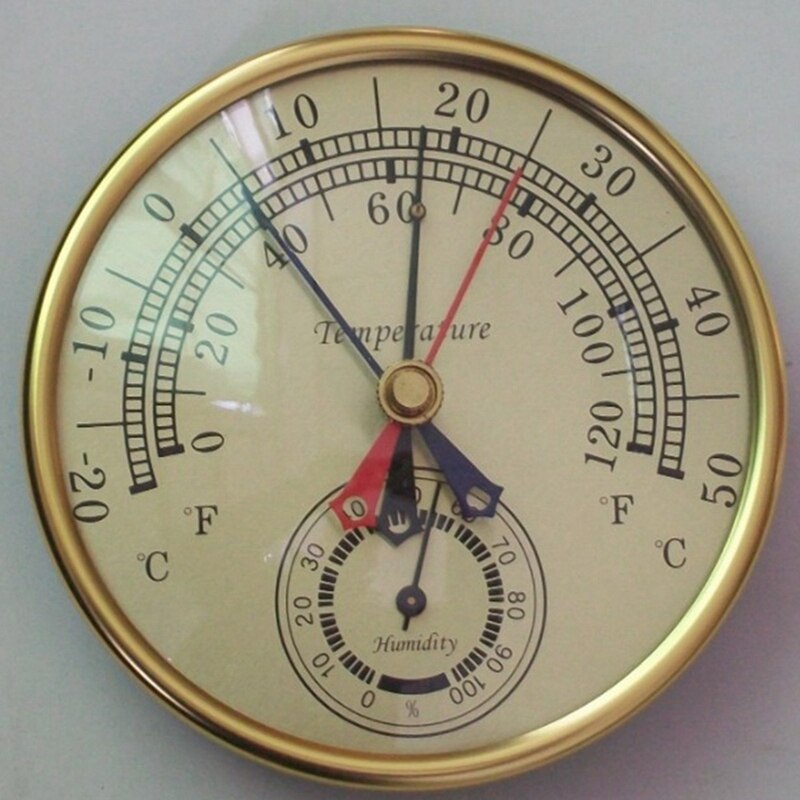 5Inch Min Max Thermometer Hygrometer Wall Mount Muur Hang Analoge Indoor Outdoor Anti Regen Temperatuur-vochtigheidsmeter