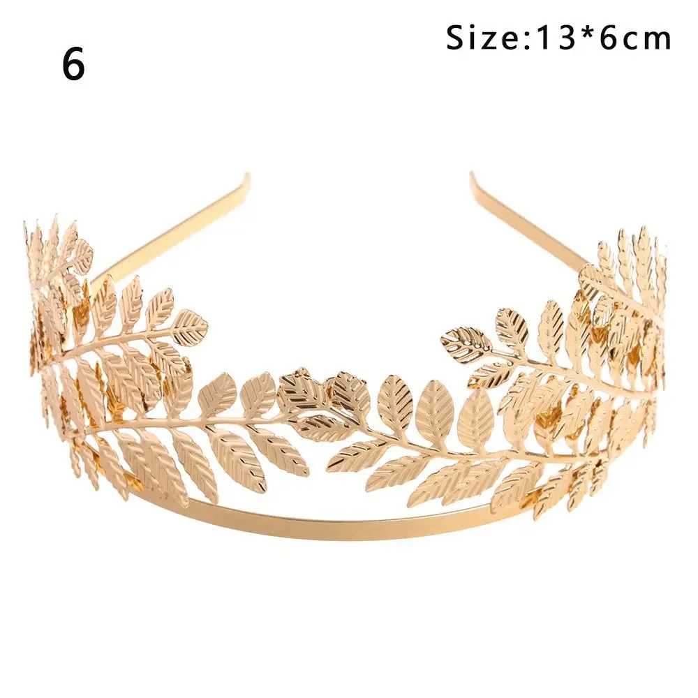 Serre-tête en forme de feuille dorée pour femme, accessoire de coiffure de mariée, diadème romain, couronne, bijoux