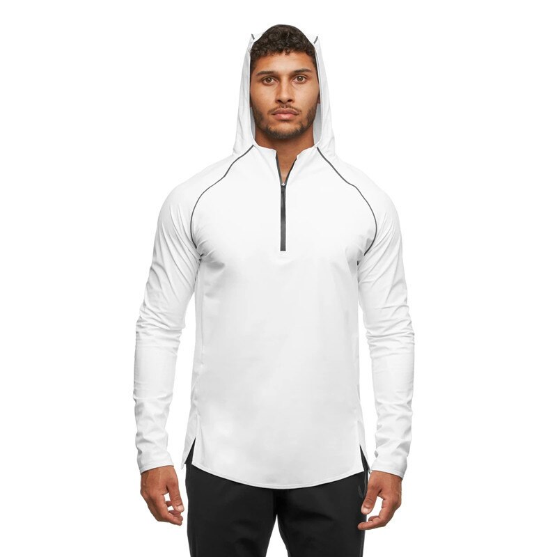 Men Running Jackets Hoodies Gym Sport Training Fitness Bodybuilding Sweatshirt Outdoor Sportswear Zipper Male Hoodies