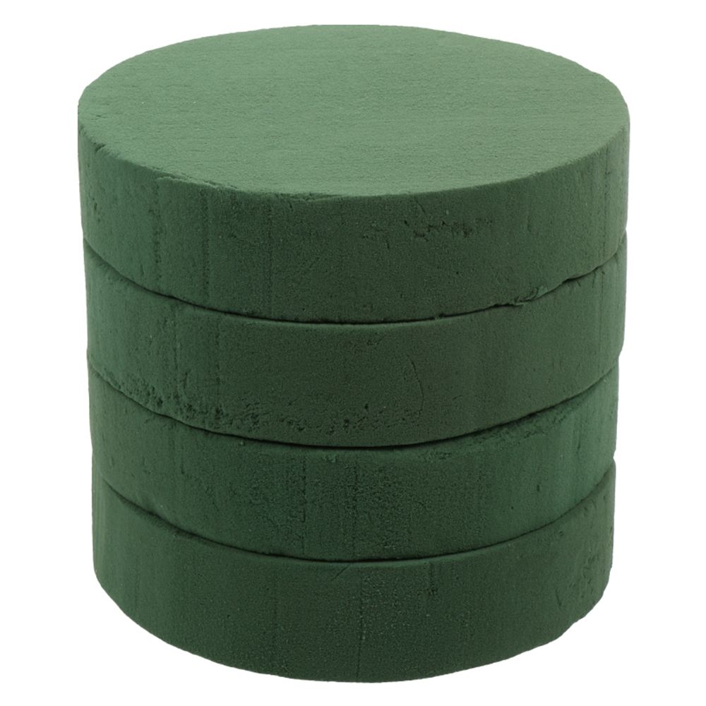 Floral Foam, 4 PCS Round Dry Floral Foam Blocks, Green Styrofoam Blocks for Artificial Flowers, Great for Flower: Default Title