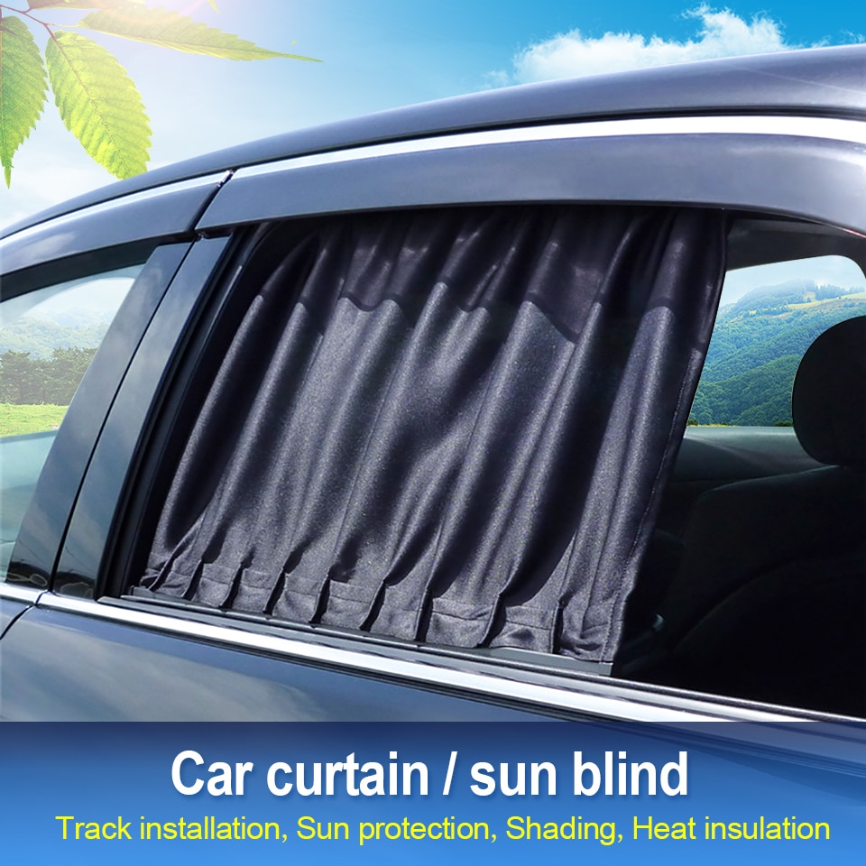 Loen Track Car Side Window Zonnescherm Voorruit Zonnescherm Cover Shield Gordijn Auto Zonnescherm Blok Uv Voor Suv auto &#39;S