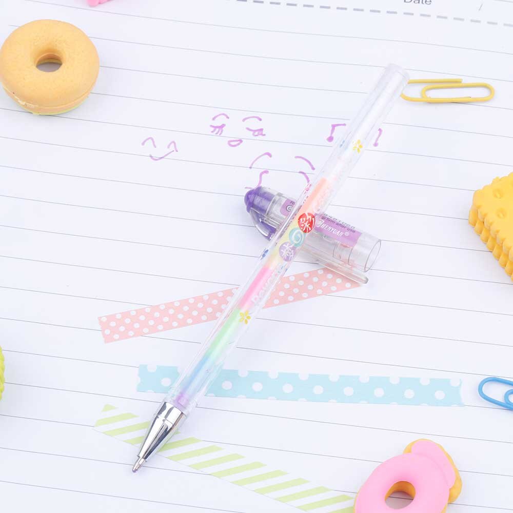 1Pcs Gradient 6 Colors in Gel Pens Office & School Supplies Ballpoint Pens