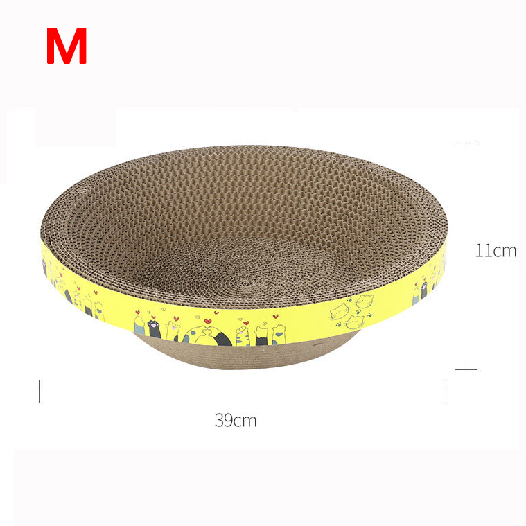 Beskytte møbler slipeklo leker morsomt katteklorebrett ovalt bølgepapp slitesterkt kattebol kattetilbehør: Svart
