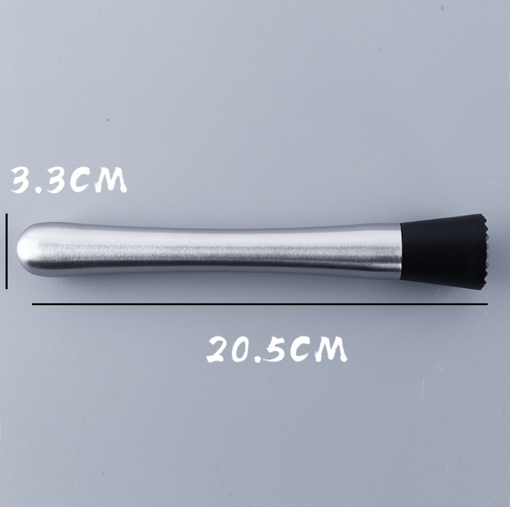 Ctree 1pc cocktail vin swizzle stick rustfrit stål frugt muddlers caipirinha støde pinde knust is hammer bar værktøj  c82: C82 hudorme 20.5cm