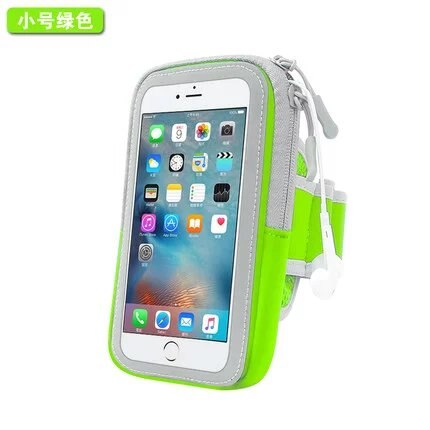 6 pouces sac pour téléphone sur la main Sport en cours d'exécution brassard sac housse brassards universel téléphone Mobile sacs en plein air Sport bras poche: green