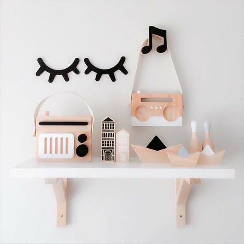 Décoration mur mignon en bois 3D cils décoratif étagères décor accessoires enfants enfants bébé chambre décoration de la maison 1 paire