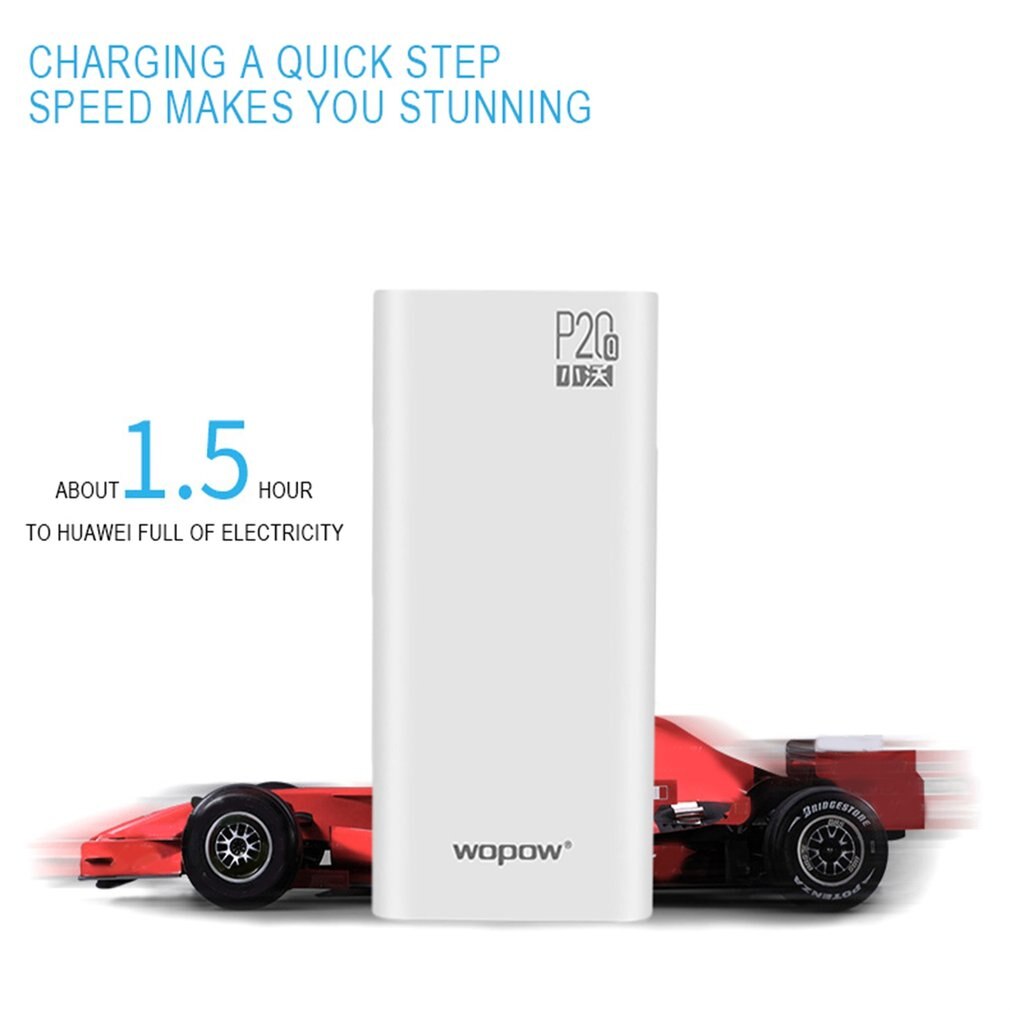 Wopow  p20q 20000 mah powerbank universal-schnellladung 3.0 große akkukapazität drei usb-ladeanschlüsse tragbares ladegerät