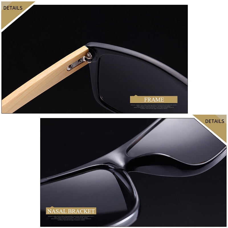 Jsooyan Wooden Frame Sunglasses Men Women Driving Eyewear Vintage UV400 Sun Glasses Shades lunette oculo