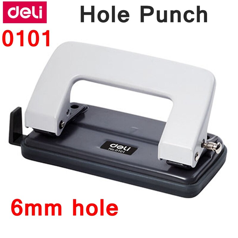 Deli 0101 kantoor bureau 6mm gaten perforator binding perforator twee gaten afstand 80mm perforator papier 10 pagina's 80g