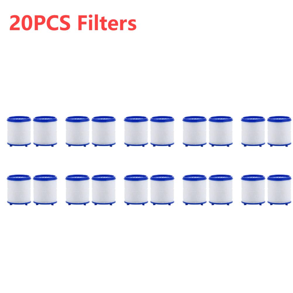 2-40Pc Kraan Waterfilter Element Verwijderen Chloor Zware Metalen Gefilterd Douches Hoofd Filtratie Zuiveraar Verzachten Hard Water: Marineblauw