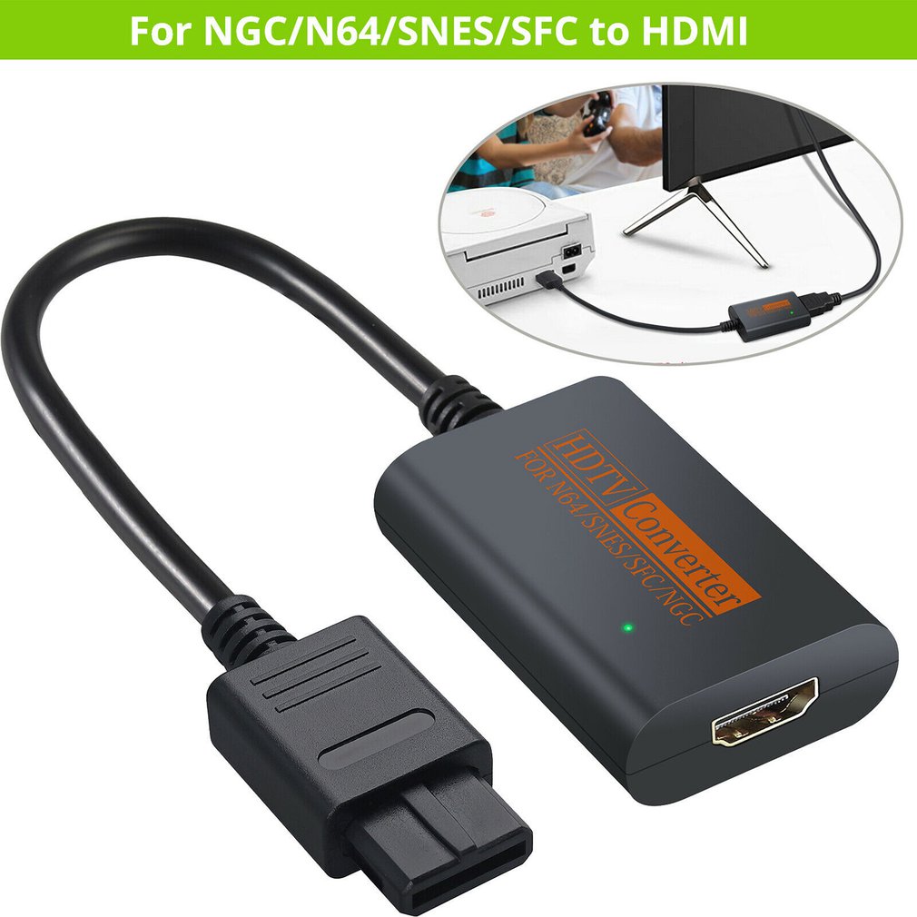 For Dreamcast to HDMI Converter HDMI Cable for N64 / GameCube / SNES Console, Plug and Play HDMI Converter Adapter
