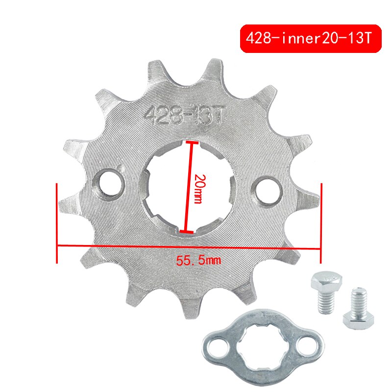 For Loncin Zongshen Lifan Shineray 150 200 250cc ATV Pitbike Motorcycle Moped Motocross Front Engine Sprocket 428# 20mm 10-19T: 13 T