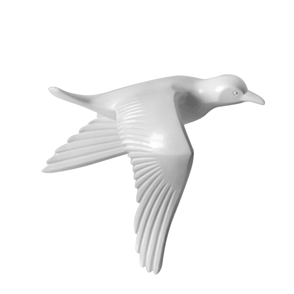 Décorations murales de la mouette en résine | 5 Styles disponibles, chambre à coucher, décoration murale de la maison: B White