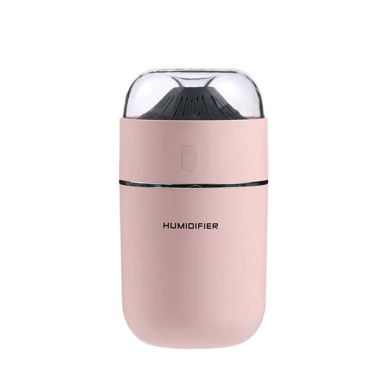 Aroma etherische olie diffuser kleine vulkaan luchtbevochtiger 320ml luchtreiniger led nachtlampje usb mini vernevelaar auto luchtverfrisser: Roze