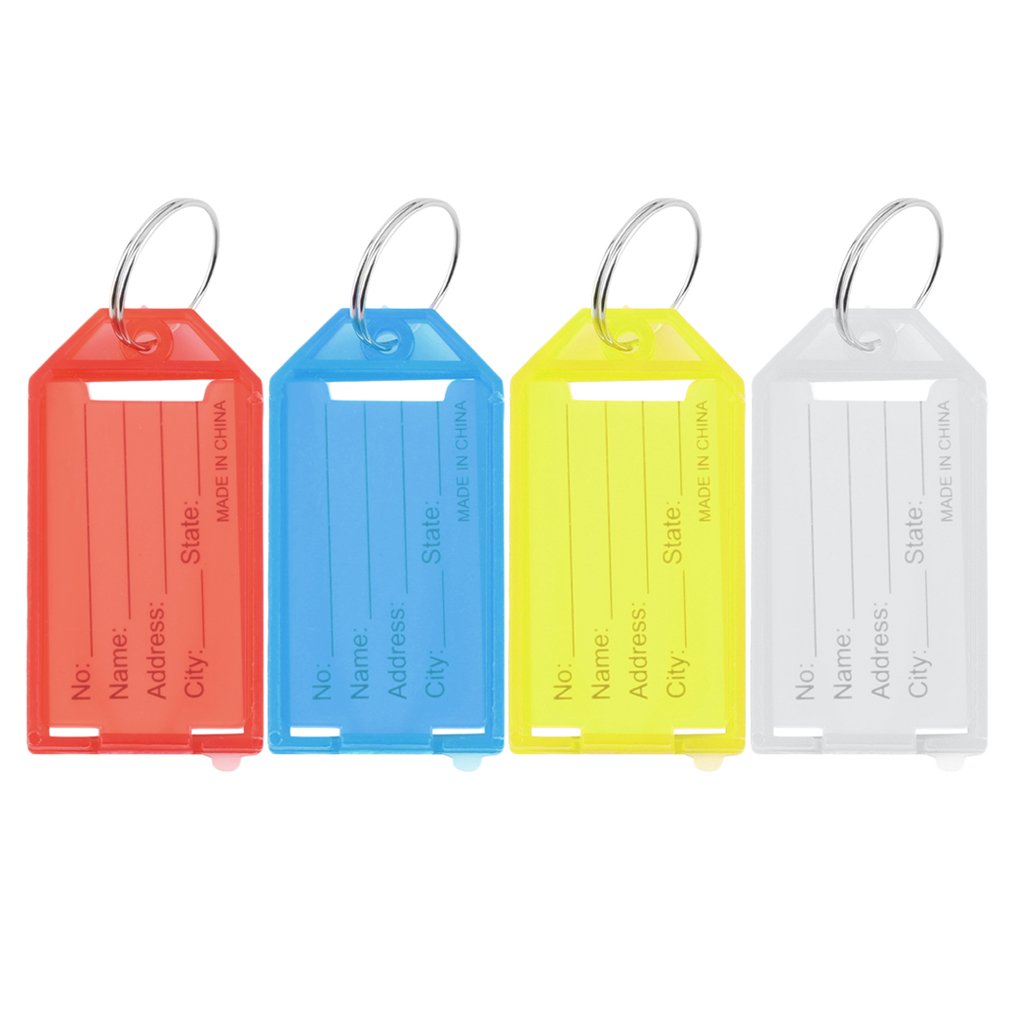 4 Kleuren Plastic Key Tags Sleutelhangers Id Identiteit Tags Rack Naam Card Label Vier Kleuren Beschikbaar 1 Pc