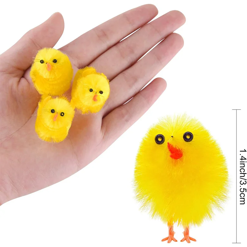 Lindo pollito de Pascua Mini Animal de imitación de felpa pequeño pollo amarillo decoración de DIY decoración de de Pascua