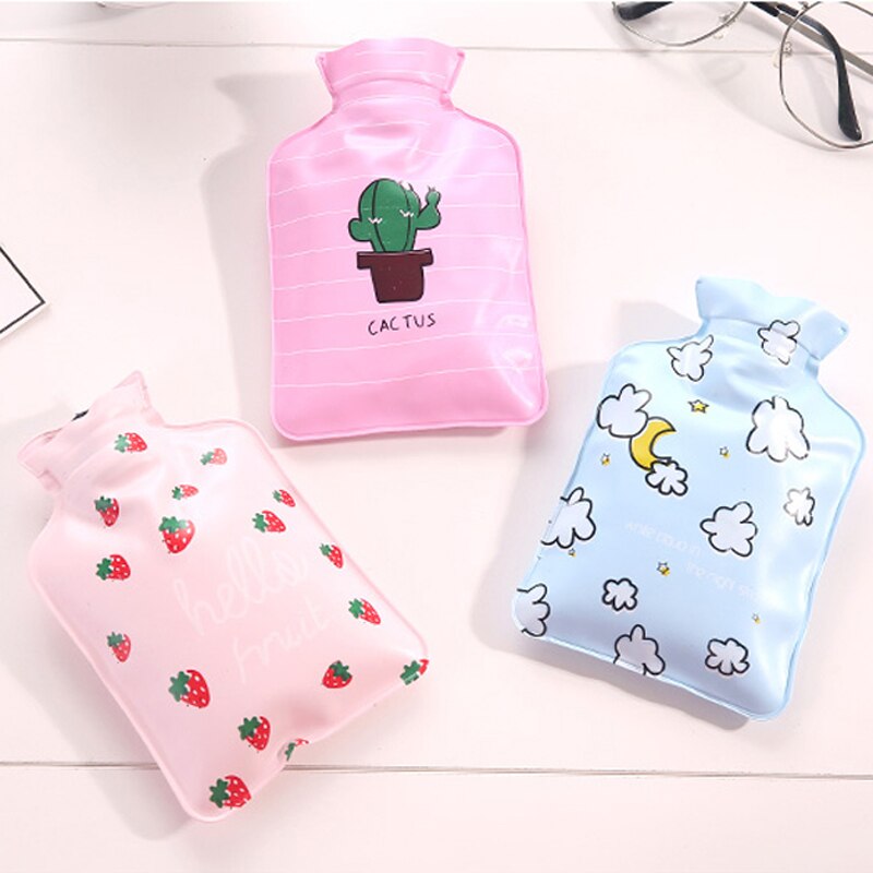 Mały uroczy termofor pojemnik na butelki poręczne perły wykończone tkaninami wypełniony wodą typ ciepły skarb dłoni 10.5*15.5cm