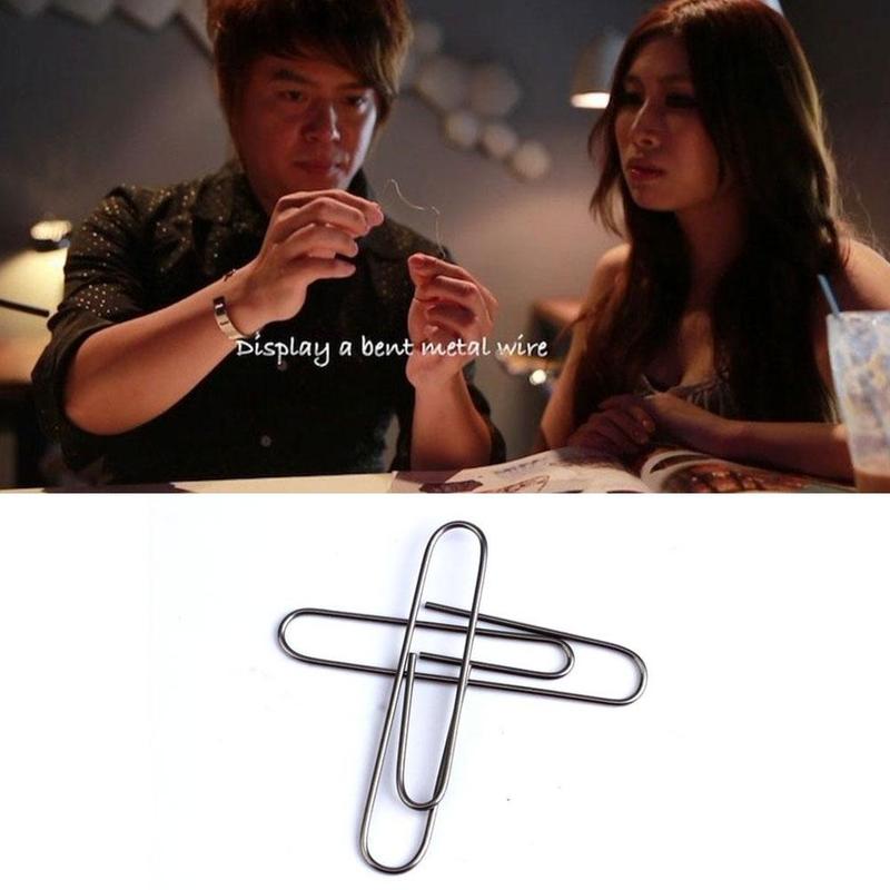 Clip de papel de Nitinol, ilusión, alambre autolimpiante, mentalismo, Clip de papel de Metal, accesorio, cambio de memoria, escenario, juguetes para trucos callejeros