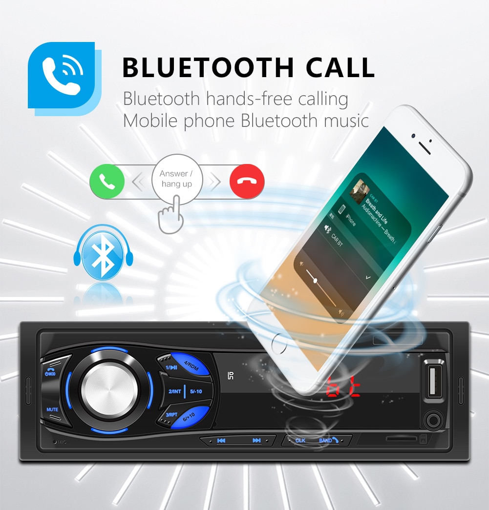 Kebidu 1DIN Auto Fm Radio Bluetooth Stereo MP3 Speler Afstandsbediening In Dash Digitale Media Ontvanger Autoradio Speler