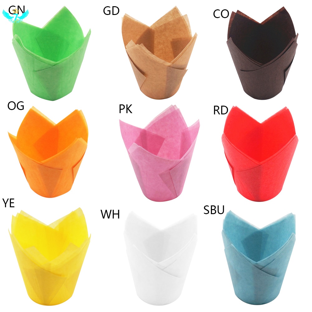 Tulip Cupcake Paper Cases Cupcake Paper Cups Oilproof Muffin Cupcake Paper Cups Paper Form For Cupcakes Bakeware Cake Tool HTML