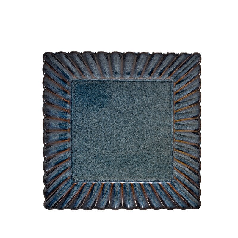 Kiln Change Rectangular Plate Beef Platter Western Food Plate Pasta Dish Plate Ceramic Ceramica Relief Plates Tableware: A / 8 inches