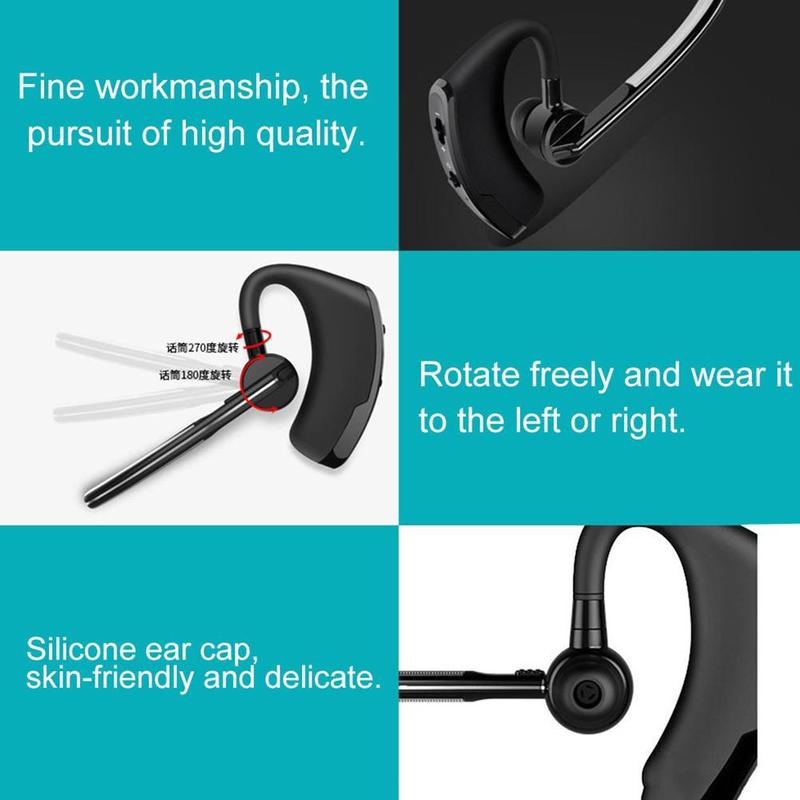 V8 Unilateral Hanging Ear Wireless Bluetooth Headset Microphone Bluetooth Stereo Headset with Sports Headset Business A4Y4