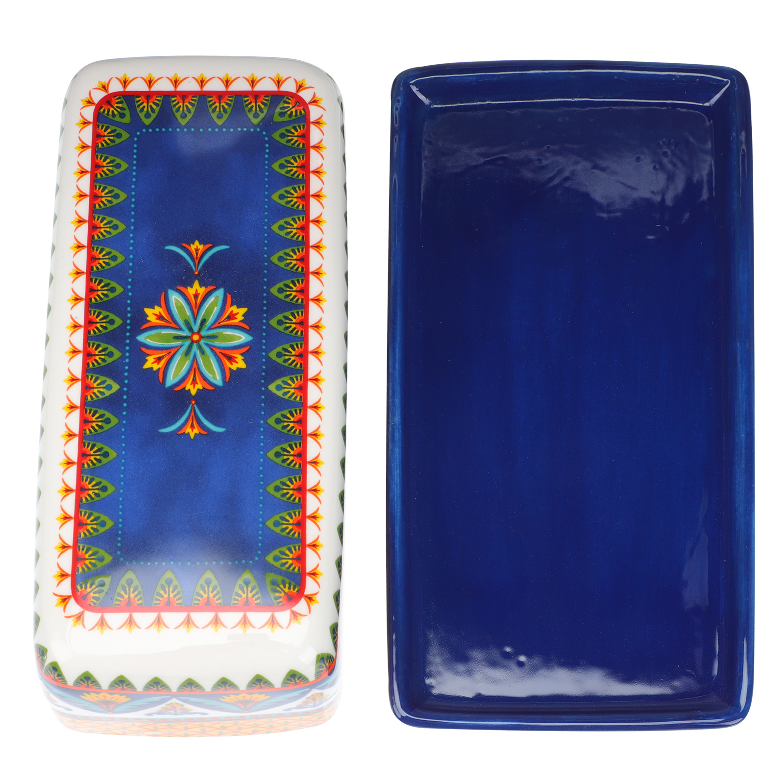 1pc American Style Butter Dish Delicate Ceramic Butter Box Butter Container: Assorted Color