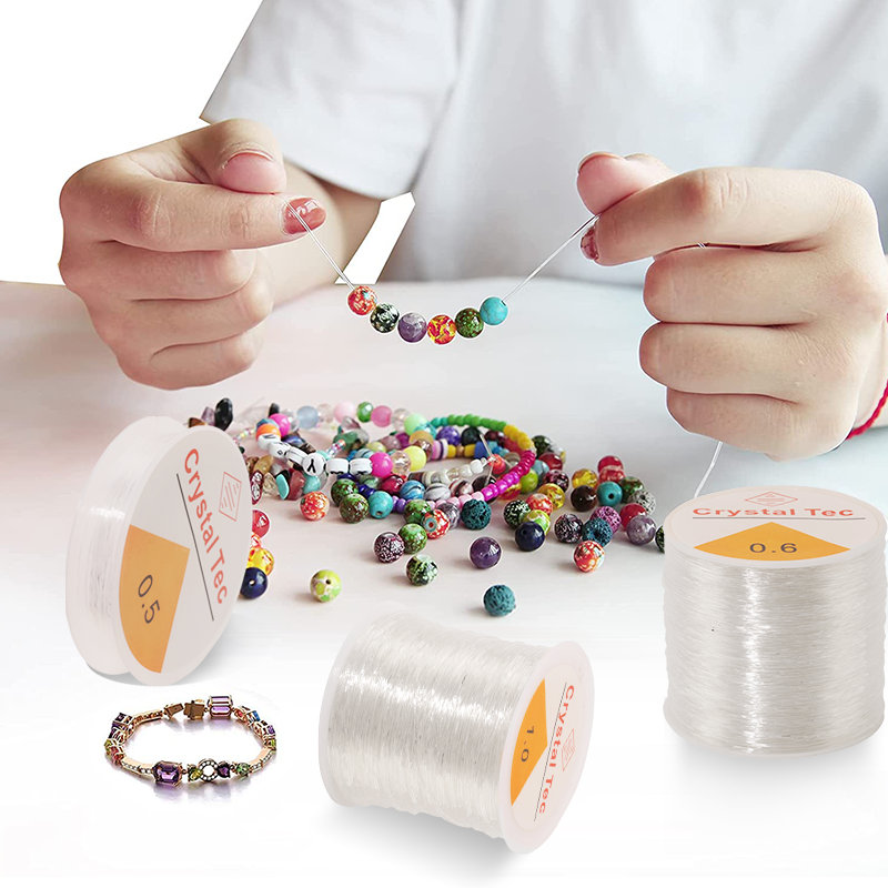 0.5-1.0mm przewód elastyczny koraliki na nitkach rozciągliwy sznurek Fibre Crafting Line do tworzenia biżuterii DIY koraliki Pony koraliki bransoletki