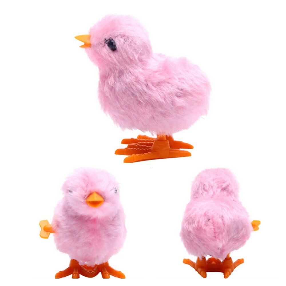Lovely Funny Cartoon Chick Wind Up Clockwork Toys Kids Plush Wind-up Walking Toys Baby Toys Random Color