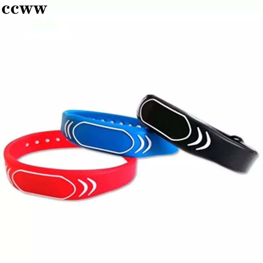 Pulsera de silicona ajustable a prueba de agua, 5 colores, 125khz, llavero, RFID EM4100/TK4100, etiquetas, llave de piscina