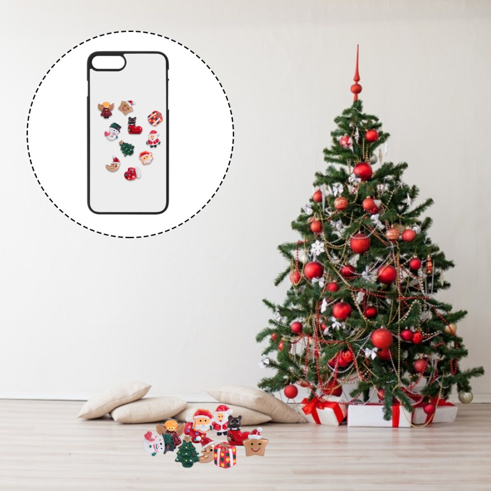 24 stuks stijlvolle, kleurrijke decoratieve kerstversieringen van hars, kerstbedels, kerstaccessoires, doe-het-zelf-versiering voor huisdecoratie