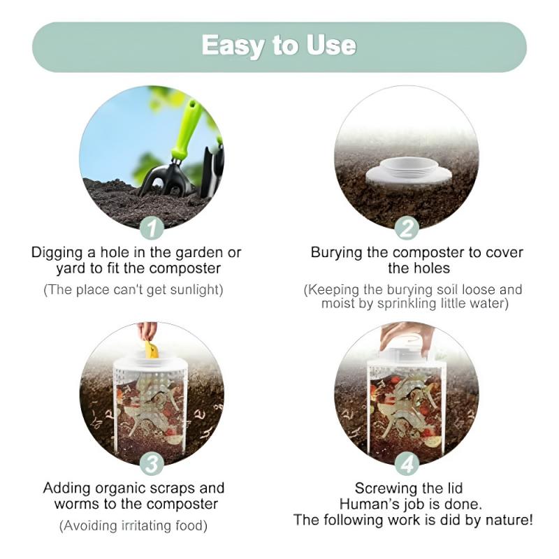 Outdoor Compost Bin Worm Composting Bin Worm Farm Compost Bin Kit for Raised Garden Beds at Home Farm Flower Pots Compost Bin