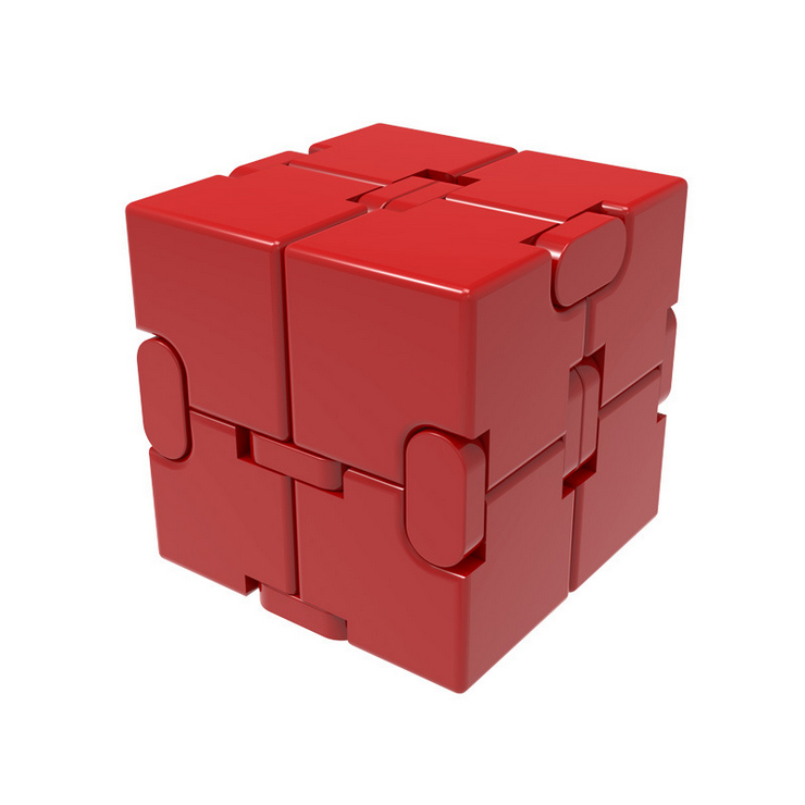 Antistress Oneindige Cube Stress Relief Speelgoed Premium Metal Infinity Cube Draagbare Decompresses Ontspannen Speelgoed Voor Kinderen Volwassenen: Rood