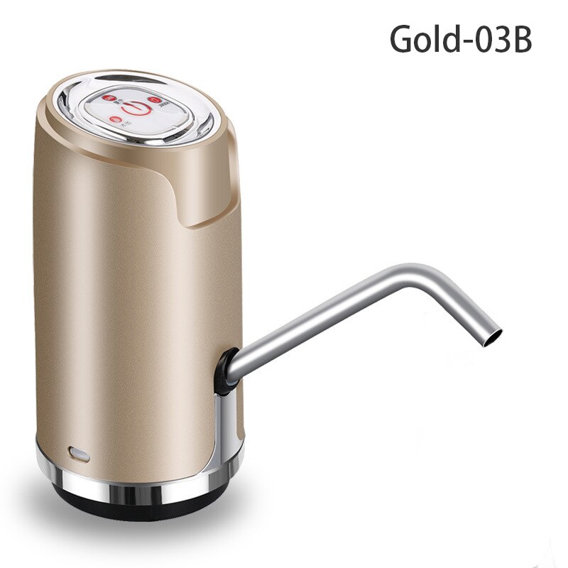 Kbxstart Electric Bottled Water Dispenser Pump Wireless USB Drinking Water Bottle Suction Mini Dispensador De Agua Fria Electric: Gold 03B