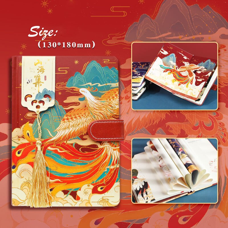 Notebook Antiquity Sticker Set Box Birthday notebook Girl Kawaii Diary Antiquity Chinese Style Notepad 2022 Stationery: B