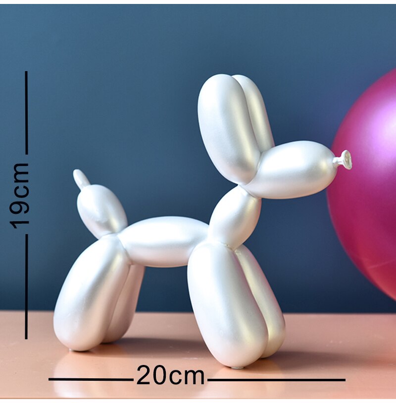 3D Hippo Standbeeld Decor Home Decoratie Accessoires Dier Sculptuur Bureau Opbergdoos Beeldje Ornament Wedding Party Decoraties: White Balloon Dog