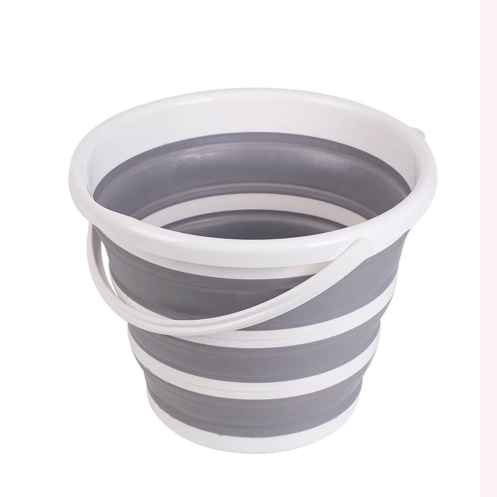 Silicone Folding Bucket for Fishing Collapsible Bucket Car Wash Outdoor Fishing Square Barrel Bathroom Kitchen Camp Bucket: Gray