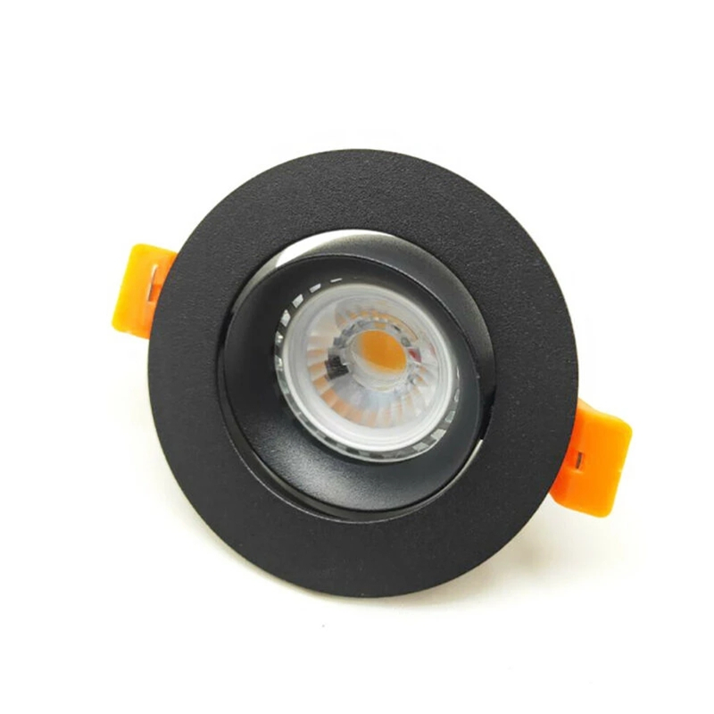 Led -kohdevalaisin katto upotettu lamppu pyöreä musta alasvaloventtiili kotelo gimbal kiinteä kiinnike  gu10 mr16 lampunpidin