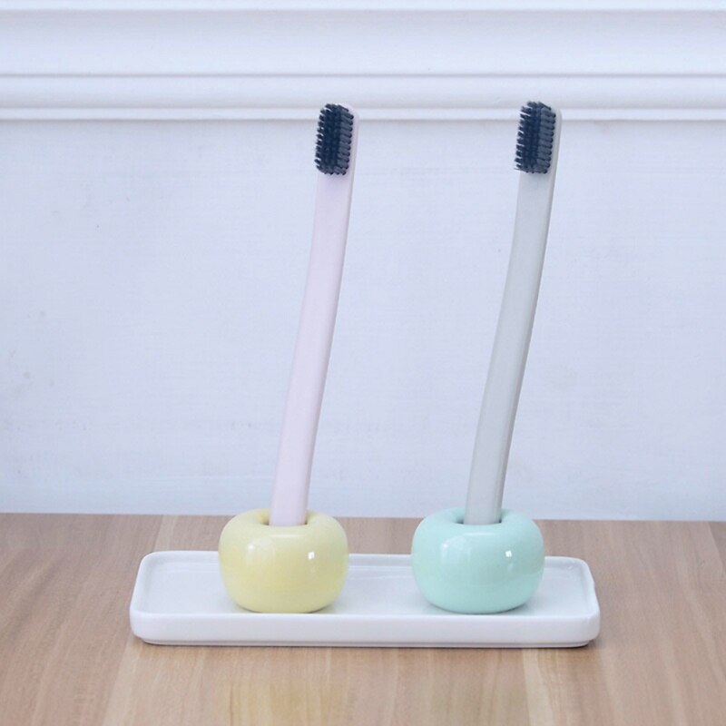 White Porcelain Trays Rectangle Bathroom Toothbrush Ceramic Base Holder Stand Sanitary Storage Pallet Bathroom Supplies1
