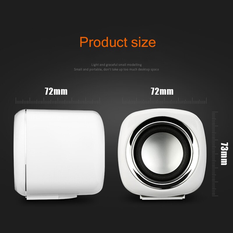1 Pair Wired Computer Speakers USB AUX Bass Reinforcement Mini Speaker for Laptop Desktop Phone 6W Audio Multimedia Loudspeaker