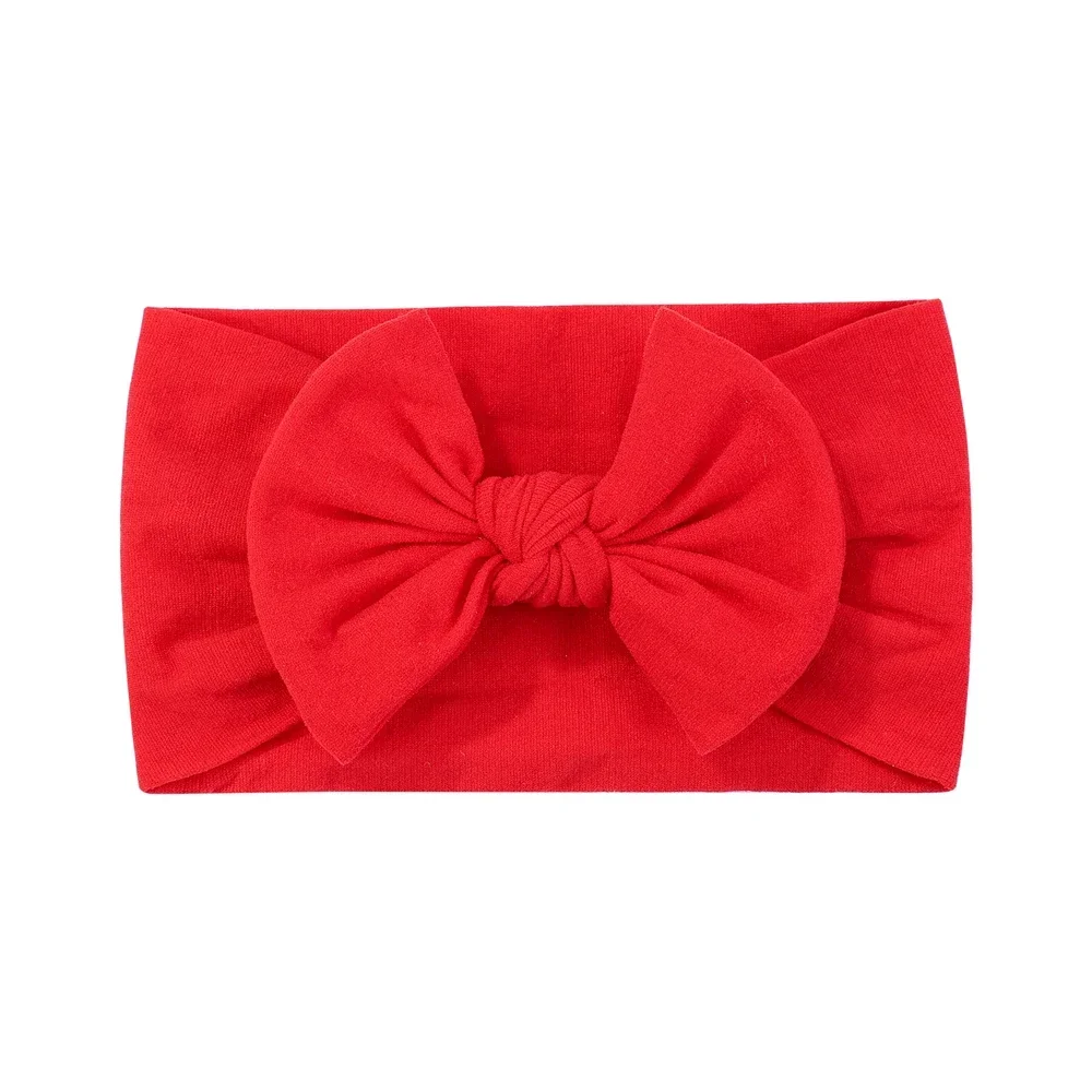 1 stücke Neugeborenen Baby Stirnband für Mädchen Elastische Stricken Kinder Turban Bögen Weiche Nylon Kinder Headwear Haar Zubehör: See blau