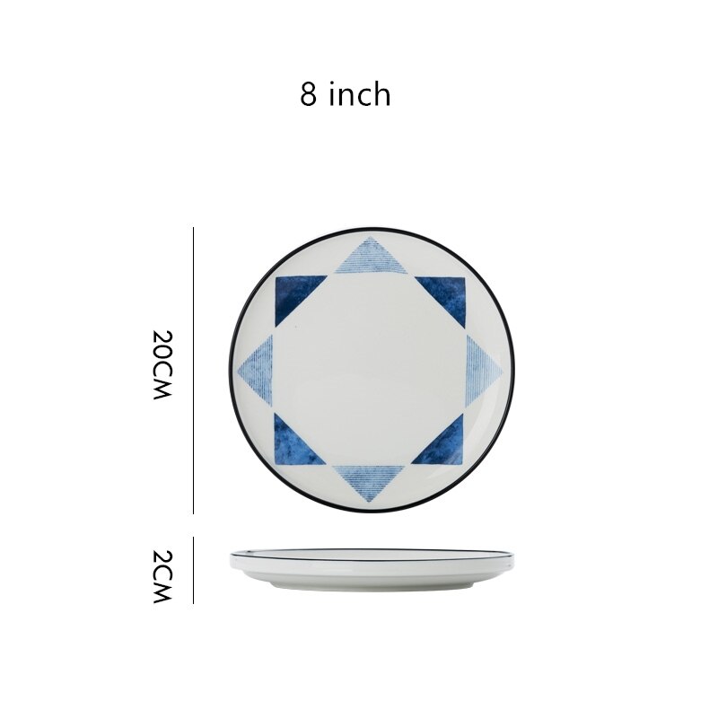 Keramisk bøf tallerken western mad rund 8 tommer gitter porcelæn flad tallerken hjem restaurant køkken service: C