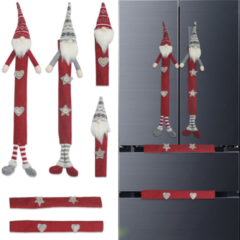 Stks Set Kerst Doek Magnetron Koelkast Handvat B Grandado