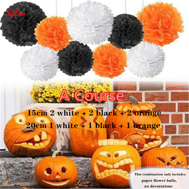 10 Pcs 6 Inch 15 Cm Kunstmatige Bloemen Tissuepapier Pom Poms Papieren Bloemen Ball Pompom Bruiloft Verjaardag Decoratie Partijen 5Z: A  9pcs