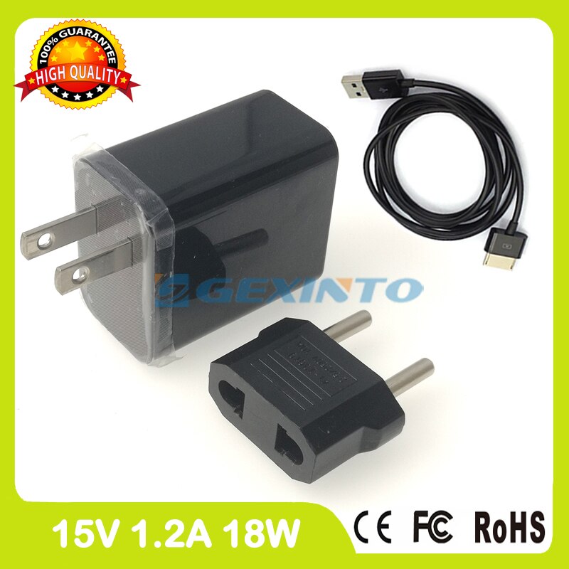 15v 1.2a nettbrettlader for asus vivotab rt  tf701t ttf 600td tf810c tf600tg tf600tl 90 xb 007p- mpw 030 adp -18bw b adapter eu plugg