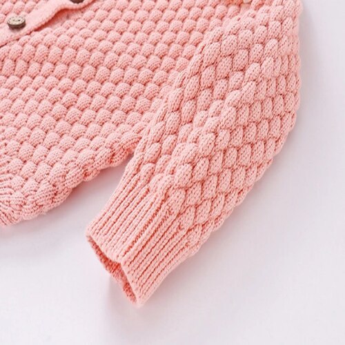 Cathery Baby Meisje Trui Jas Classic Lace Ronde Hals Ruches Single-Breasted Geribbelde Sluiten Lente Zoete Kleding Uitloper