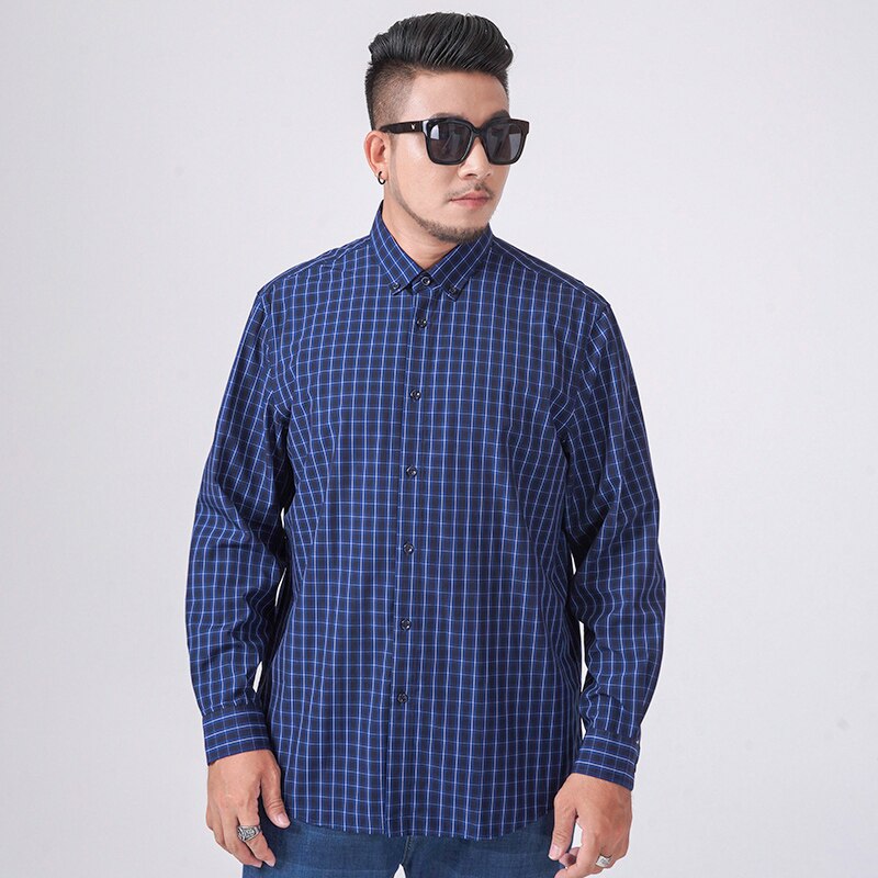 Plus size 7xl 8xl 10xl merk heren overhemd met lange mouwen rooster business casual herfst los overhemd heren blauw rood