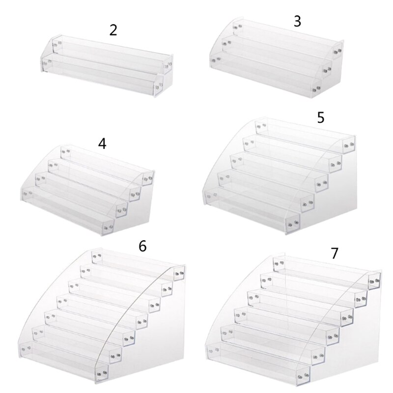 2-7 Tiers Clear Acrylic Liquid Pigment Bottles Storage Box Organizers Lipstick Jewelry Display Holder Nail Polish Rack